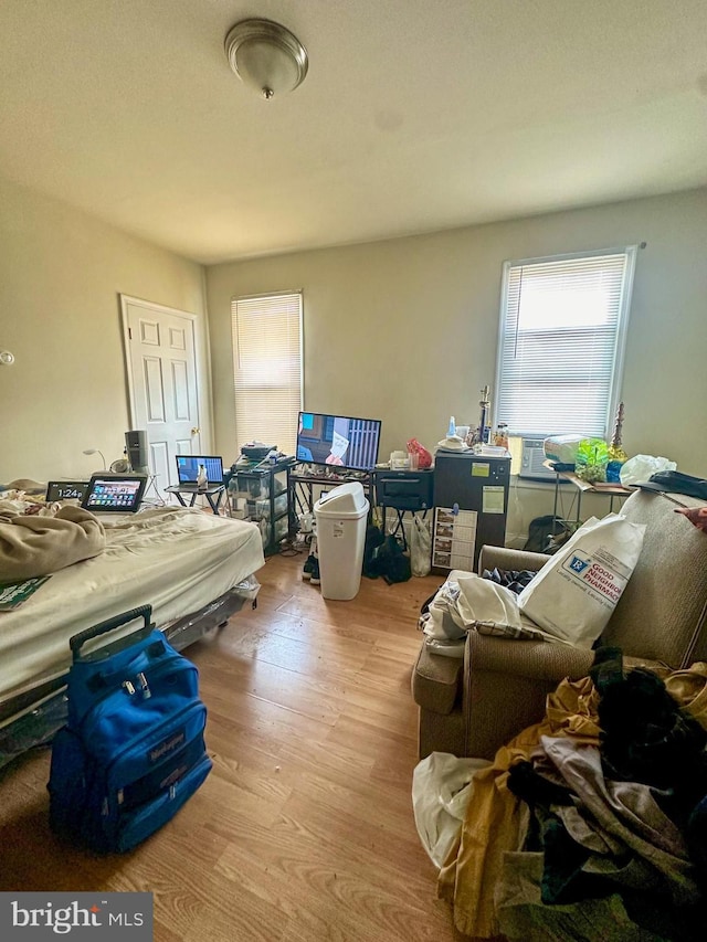 bedroom featuring light hardwood / wood-style floors