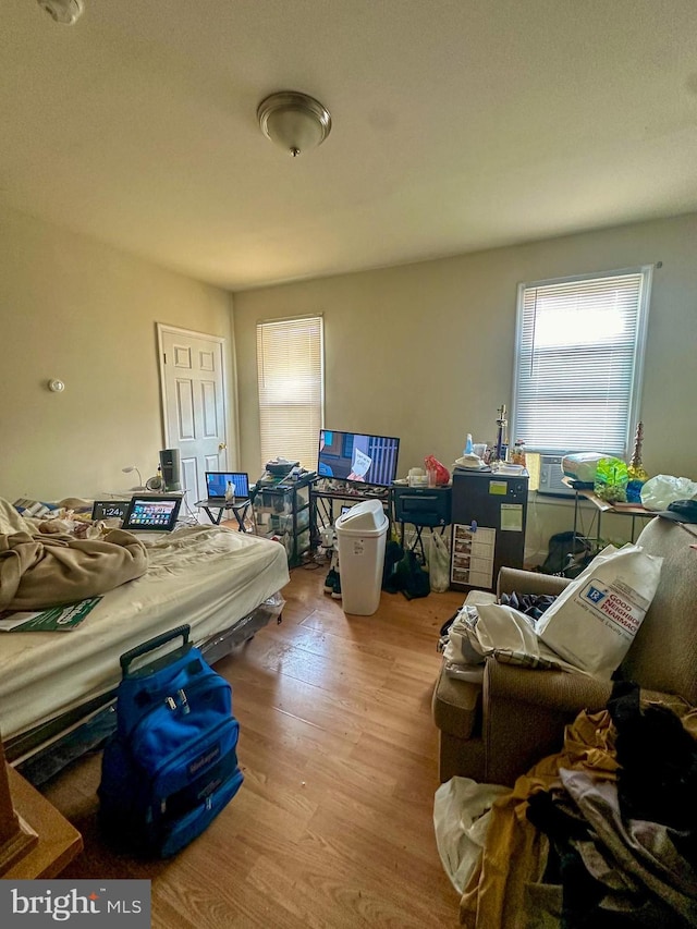 bedroom featuring light hardwood / wood-style flooring