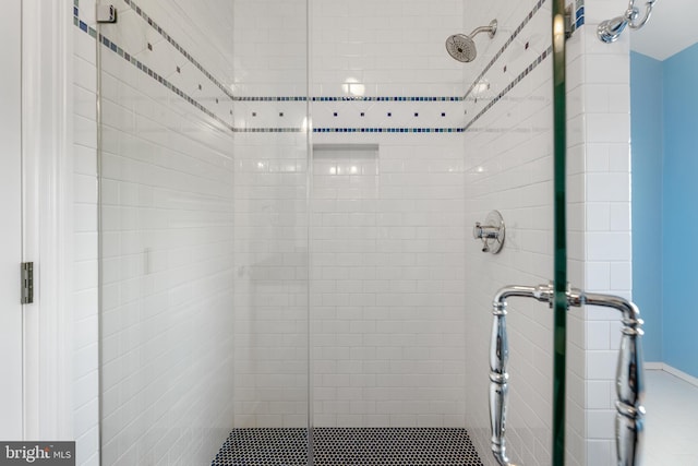 bathroom featuring walk in shower