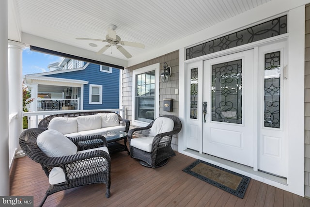 wooden terrace with a porch