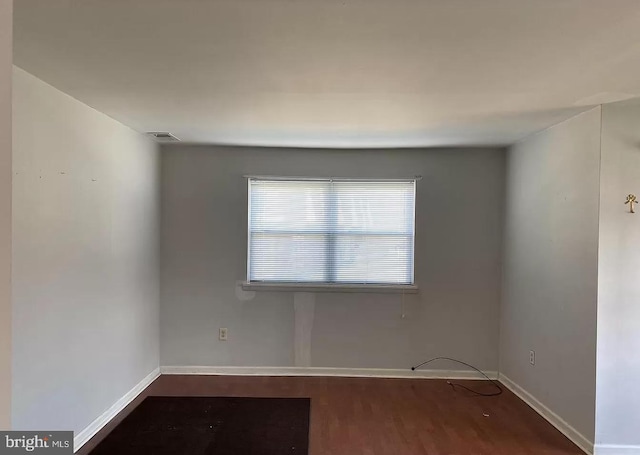 empty room featuring wood-type flooring