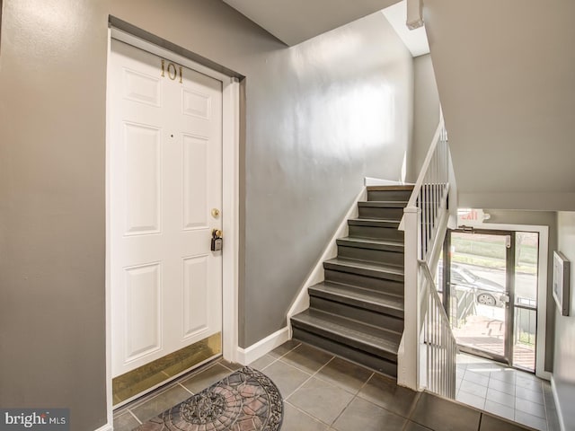 view of tiled foyer