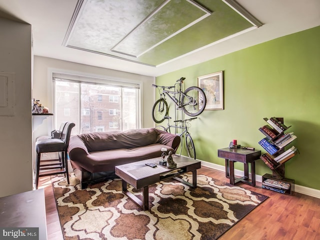 living room featuring hardwood / wood-style flooring