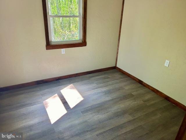 spare room with wood-type flooring