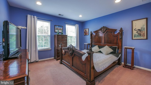 bedroom featuring carpet