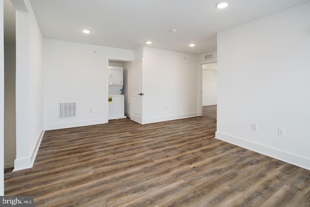 empty room featuring dark wood-type flooring