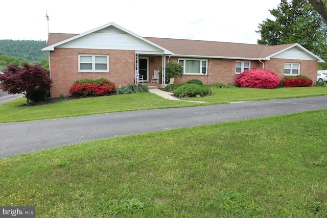 ranch-style home with a front yard