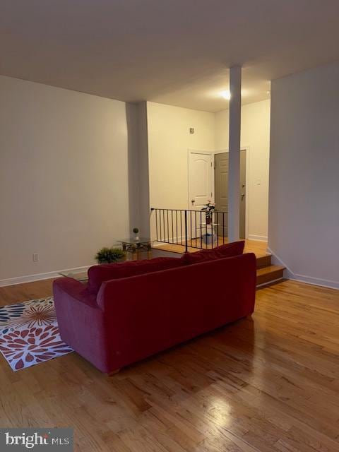 living room featuring wood-type flooring