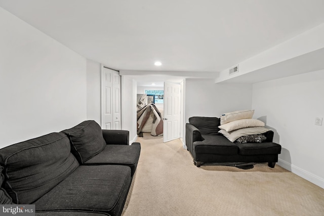 view of carpeted living room