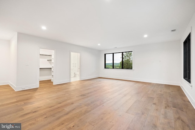 interior space with light hardwood / wood-style flooring