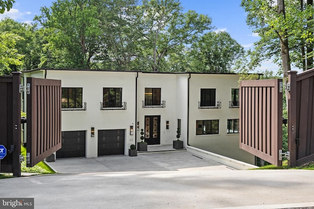 contemporary home with a garage