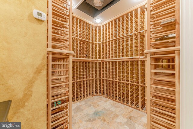 view of wine cellar