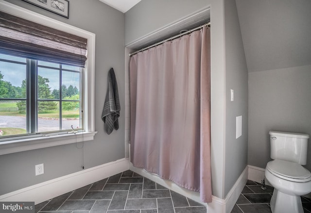 bathroom featuring toilet and plenty of natural light