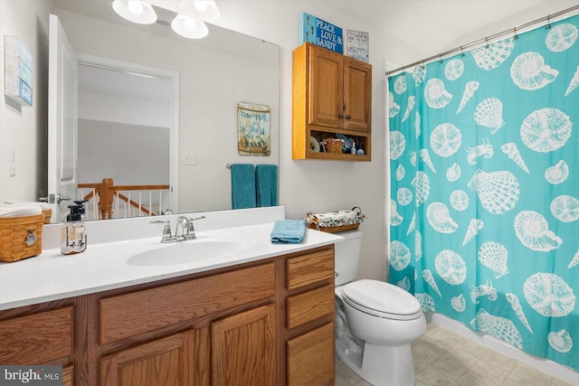 bathroom with toilet and vanity