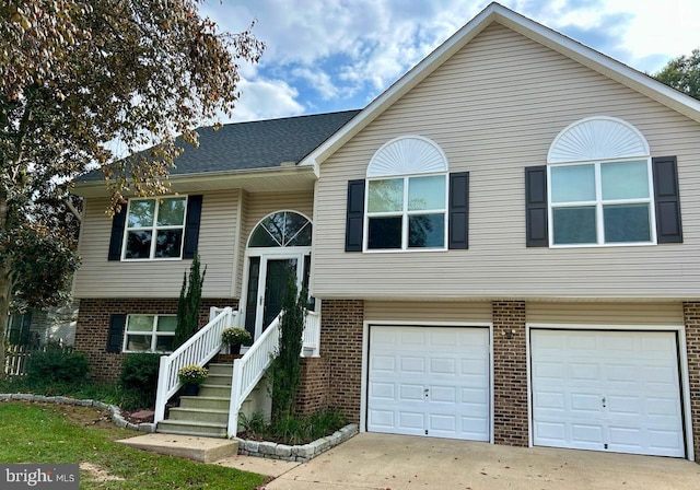 bi-level home with a garage