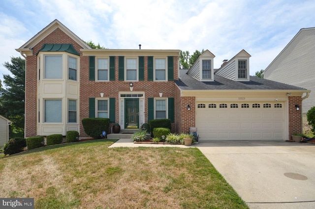 view of front of property with a front lawn