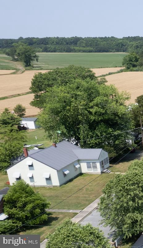 aerial view featuring a rural view