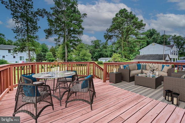 deck with outdoor lounge area