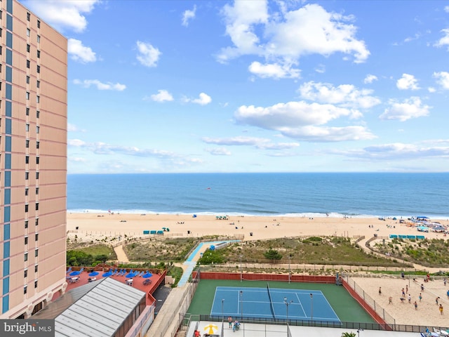 view of water feature featuring a view of the beach