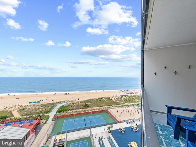 property view of water with a view of the beach