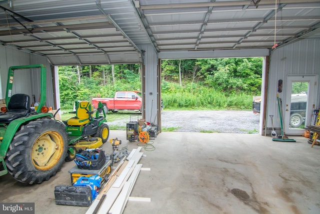 view of garage