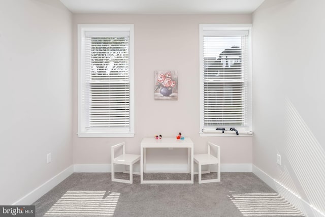 playroom featuring carpet flooring