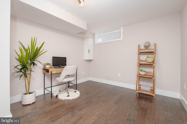 office featuring wood-type flooring