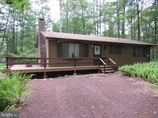 view of front of house with a deck