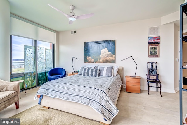 bedroom with ceiling fan