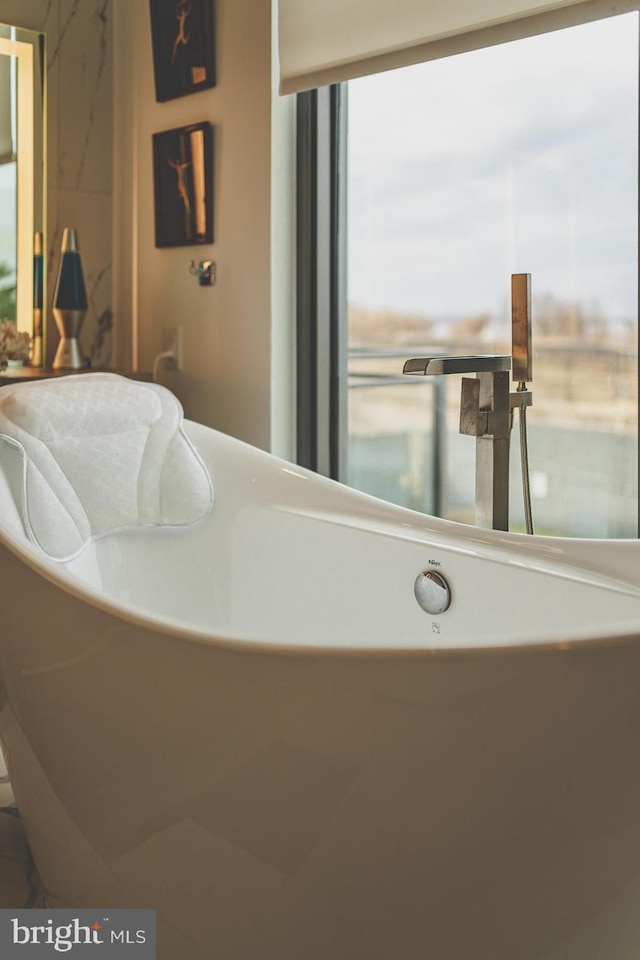 bathroom with a washtub