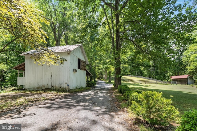 exterior space with a yard