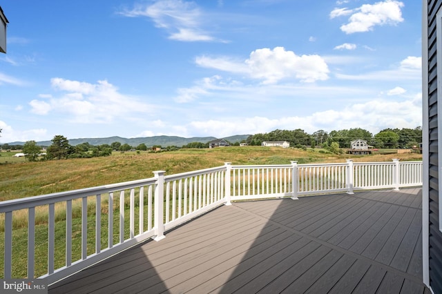 deck with a mountain view