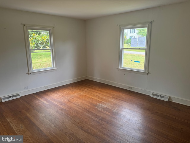 unfurnished room with plenty of natural light and wood-type flooring