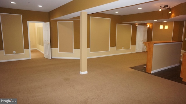 basement featuring carpet floors