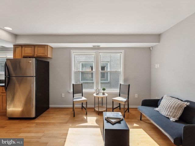 living room featuring light hardwood / wood-style flooring