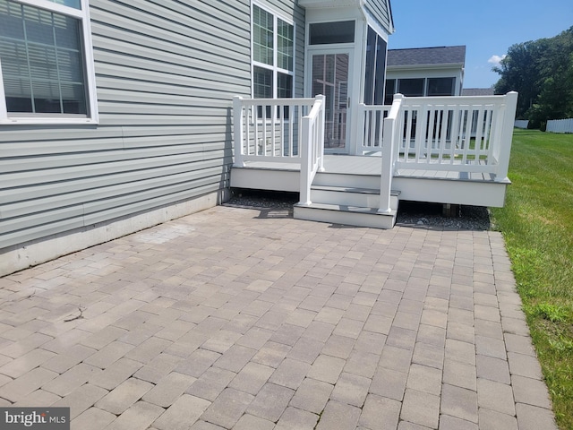 view of patio / terrace with a wooden deck