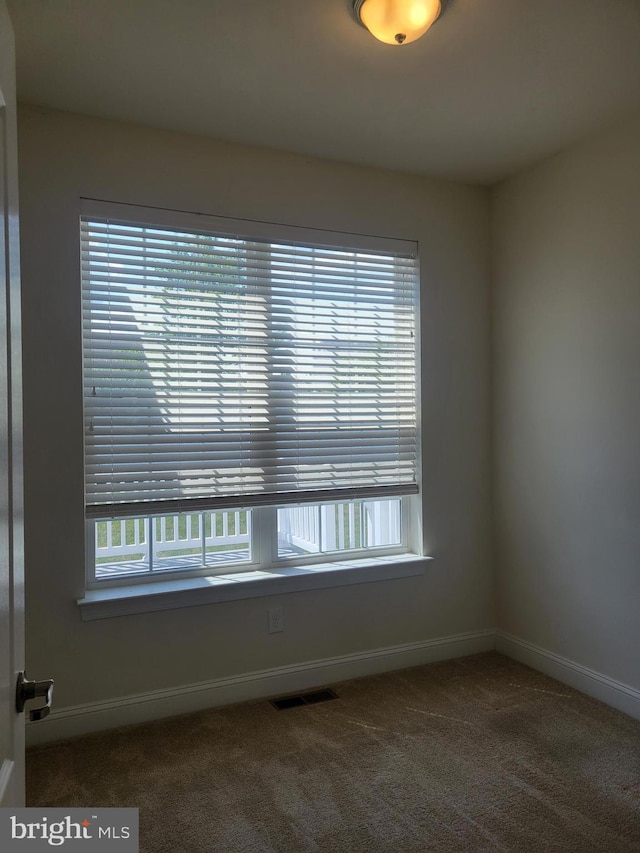 view of carpeted spare room