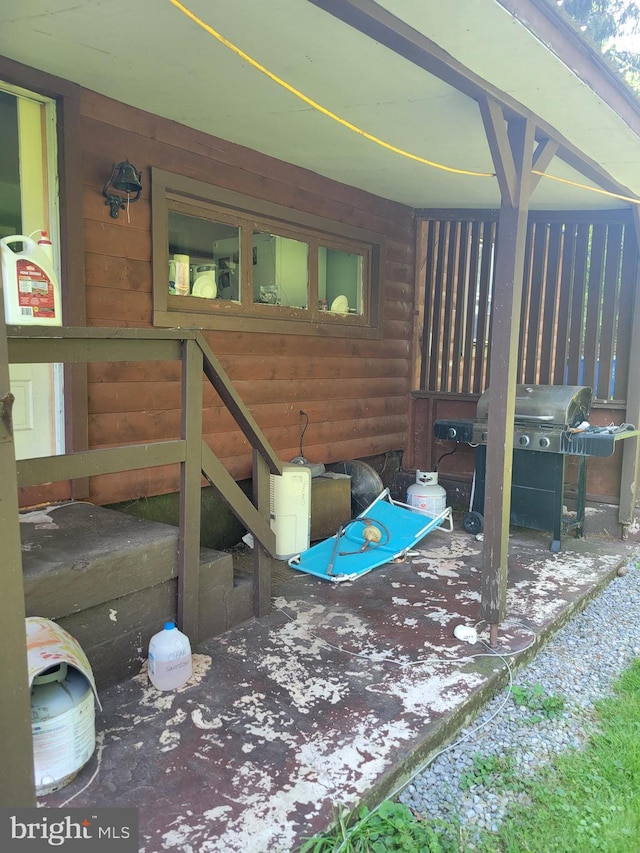 view of patio / terrace featuring a grill