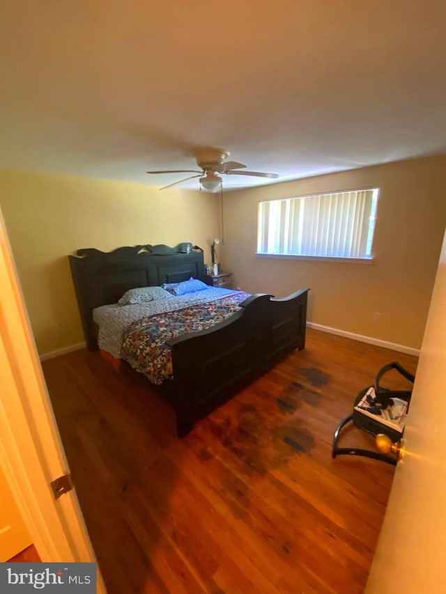 1184 Bannister Cir, Waldorf, MD 20602 - bedroom with wood finished floors, baseboards, and ceiling fan
