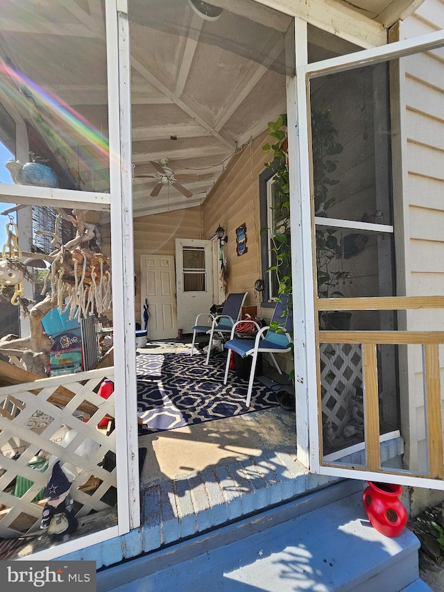 view of patio / terrace with ceiling fan