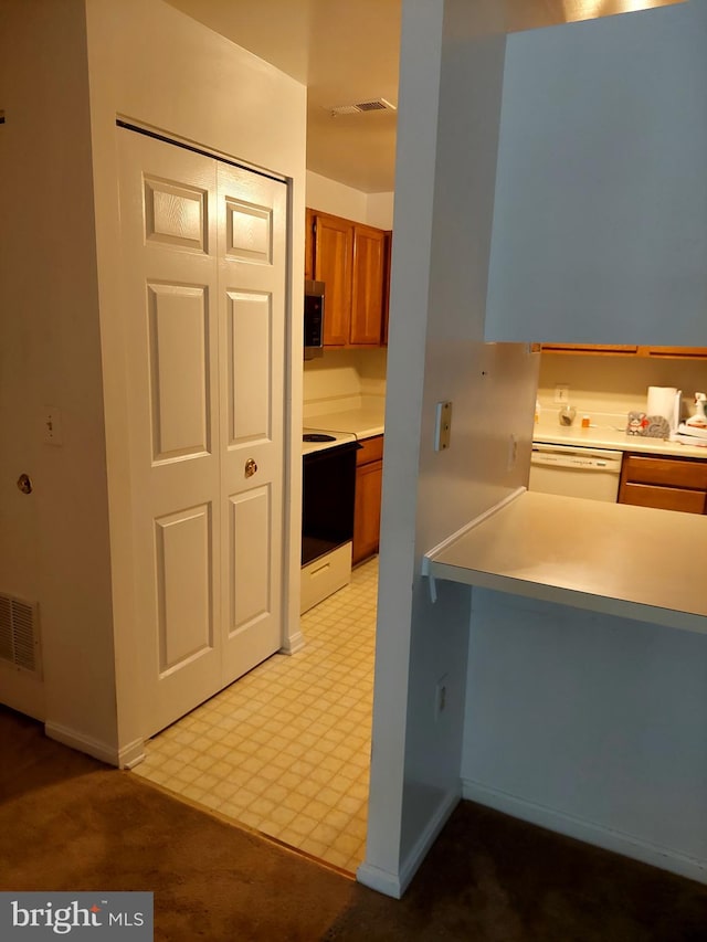 kitchen featuring range with electric cooktop and dishwasher