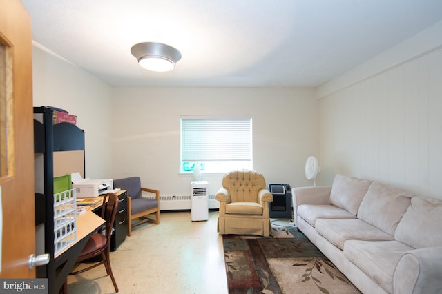 office featuring radiator heating unit