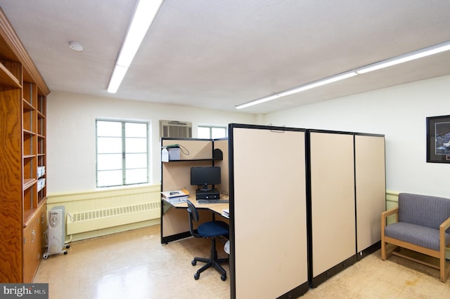 office with radiator heating unit