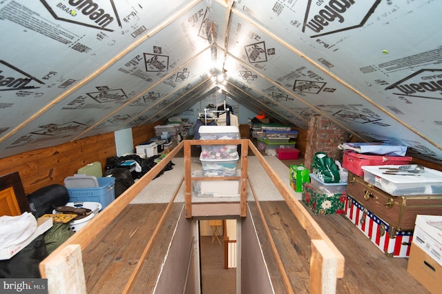 view of unfinished attic