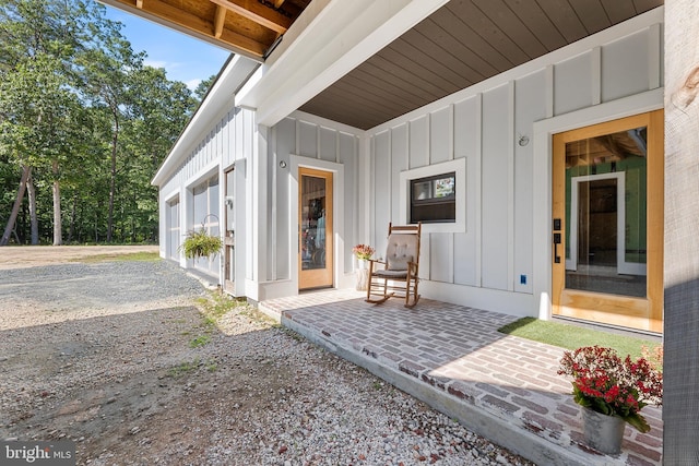 entrance to property featuring a garage