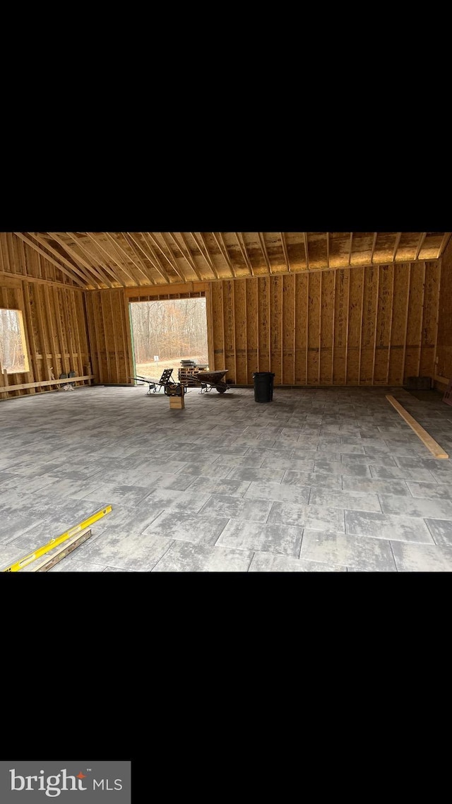 interior space with vaulted ceiling