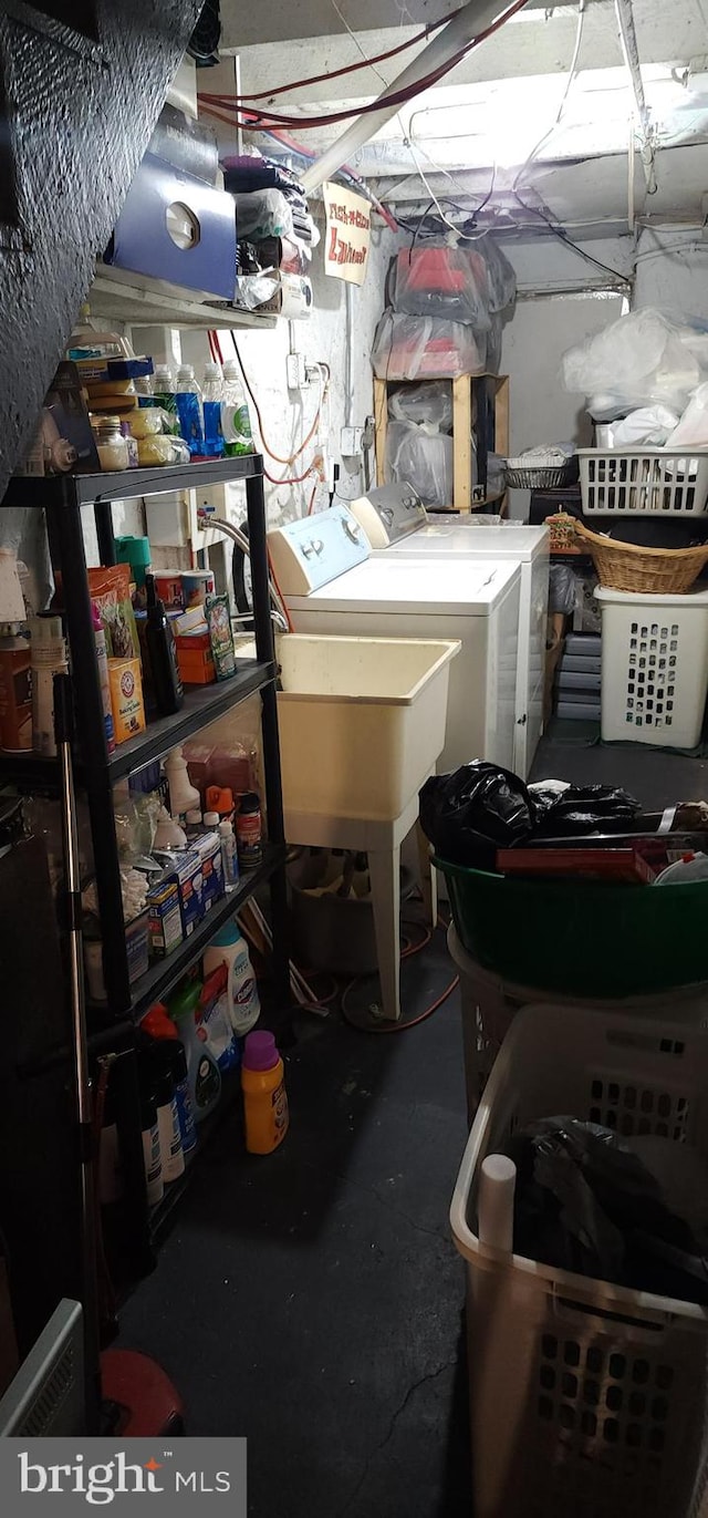 interior space featuring separate washer and dryer