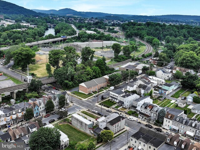 bird's eye view with a mountain view