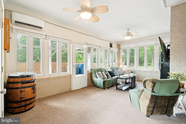 sunroom / solarium with a wall unit AC