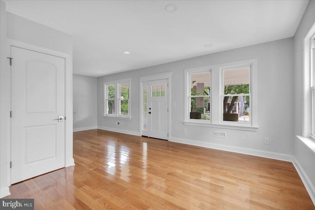 foyer featuring light wood-type flooring